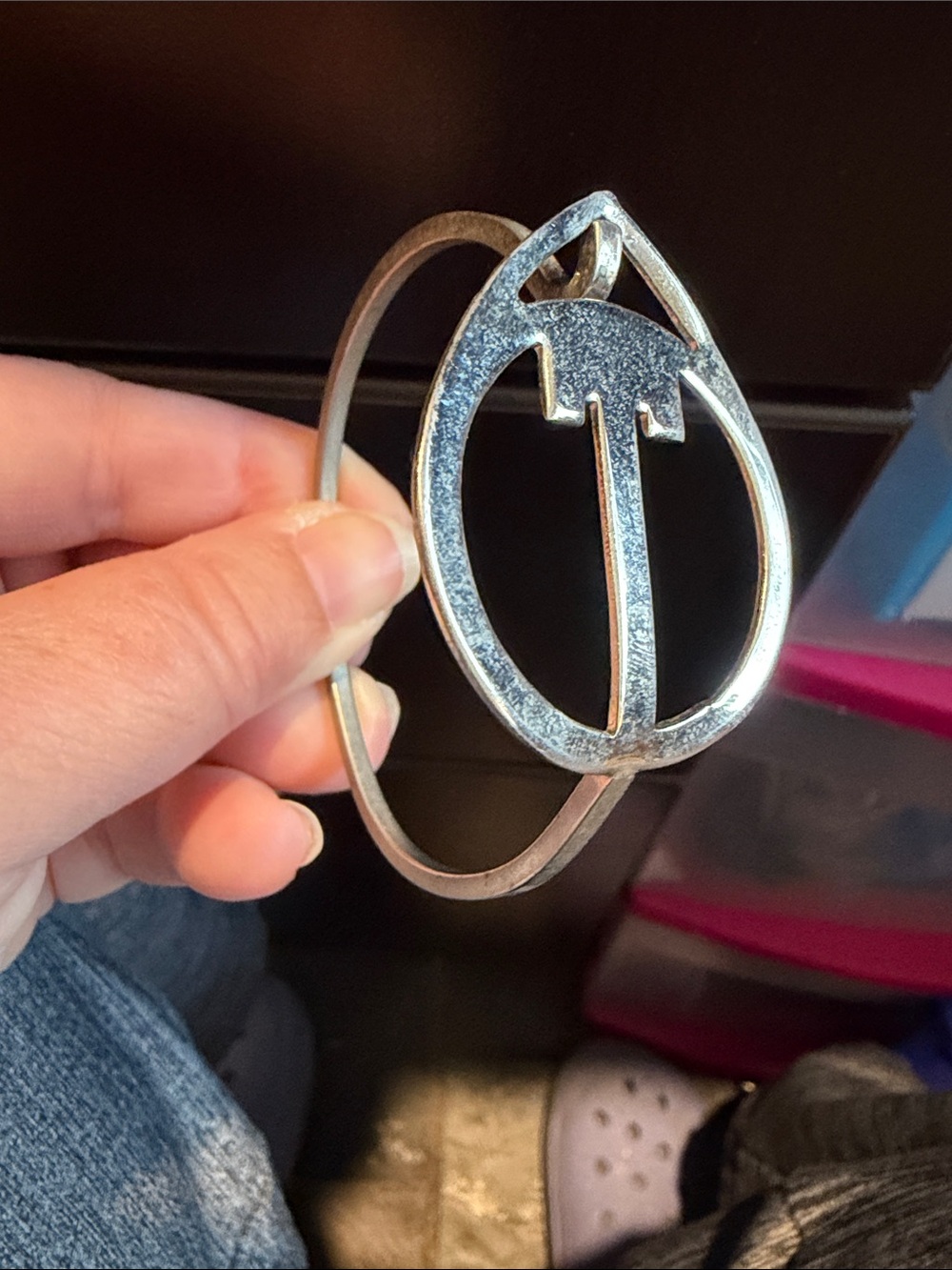 Silver T Bangle Bracelet - Womens Accessories